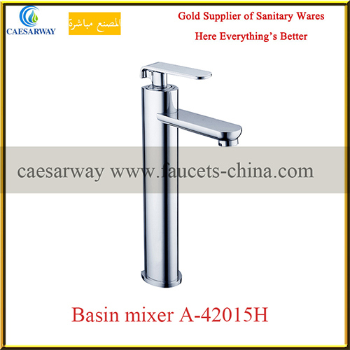 Chrome Plated Deck Mounted Sink Faucet Mixer