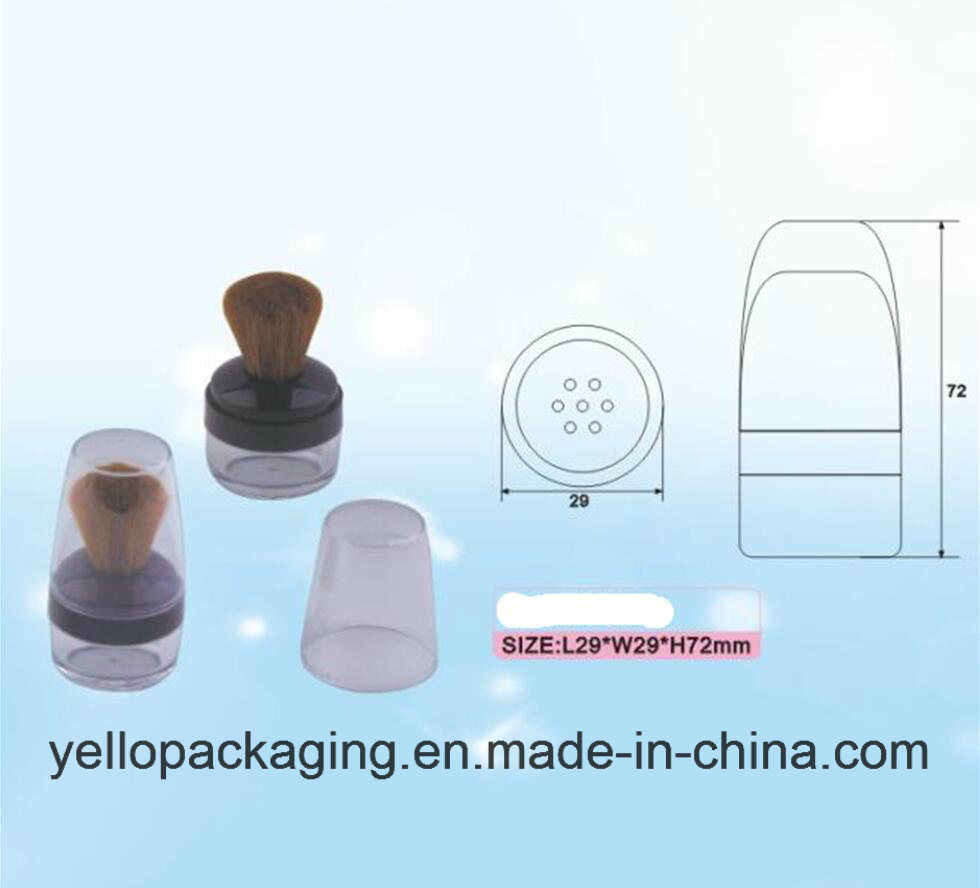 Plastic Packaging Cosmetic Package Cosmetics Container Loose Powder Case (YELLO-163)
