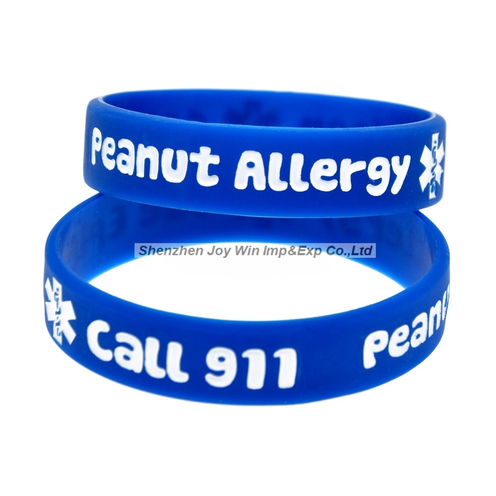 Silkscreen Diabetes Warning Silicone Bracelet