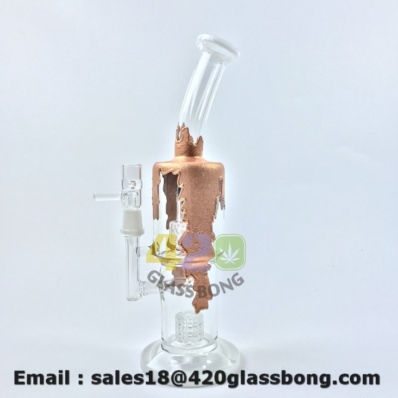 Hot Water Pipe Copper Plating Process Glass Water Smoking Pipe