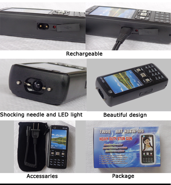 1million Volt Mobilephone Stun Guns with Zap Light (TW-109)