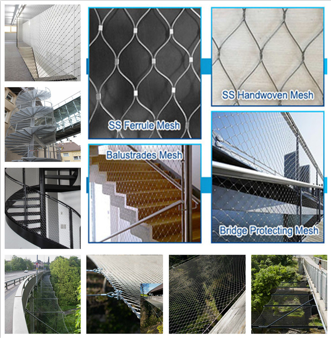 Flexible Stainless Steel Wire Cable Mesh/Rope Mesh for Garden Fence