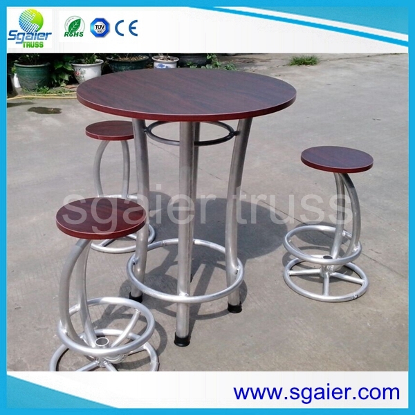 Solid Wood Bar Table and Aluminum Structure Bar Chair with Cheap Price