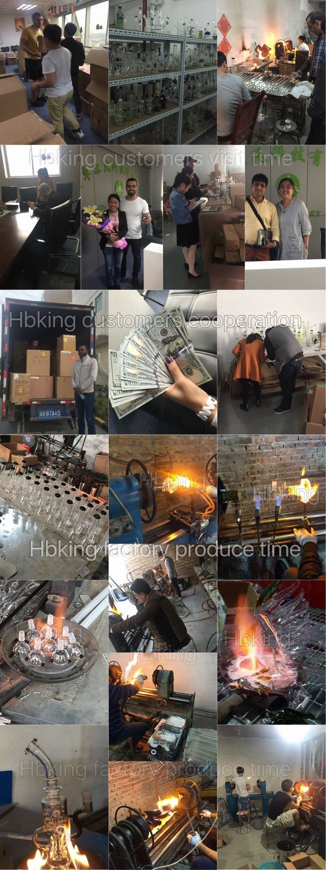 China Factory Tobacco LED Glass Shisha Hookah Glass Water Pipe
