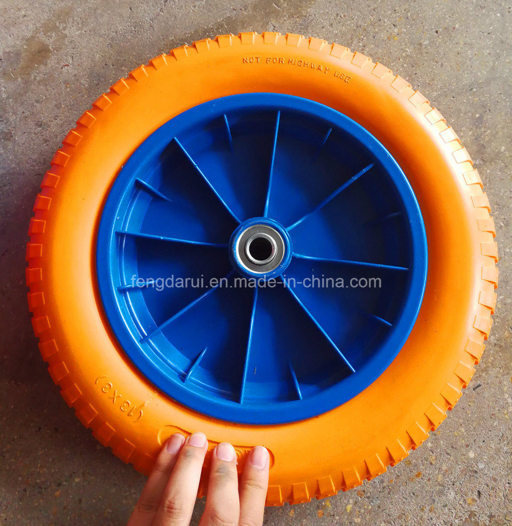 Yellow Color Flat Free PU Foam Wheel (13