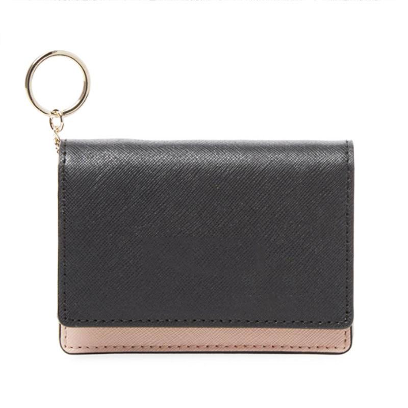 Yc-W097 Contrast Color PU Fashion Women's Wallet with Key Ring