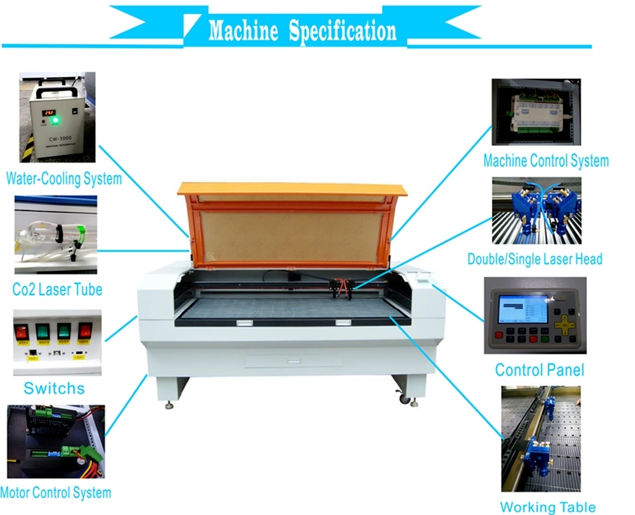 Automatic Feed Cloth Leather CO2 Laser Engraver Engraving Machine Cutting with 100W130W