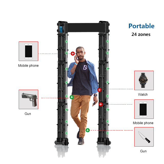 Waterproof Portable Walk Through Security Metal Detectors 24 Zones