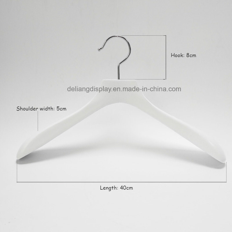Hot Selling Coat Hanger, Glossy White Color, with Metal Hook