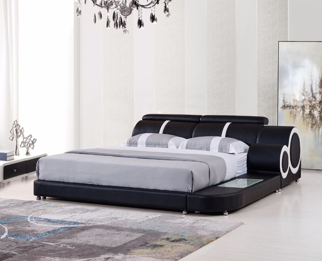 Fashion New Design Leather Bed LED Function