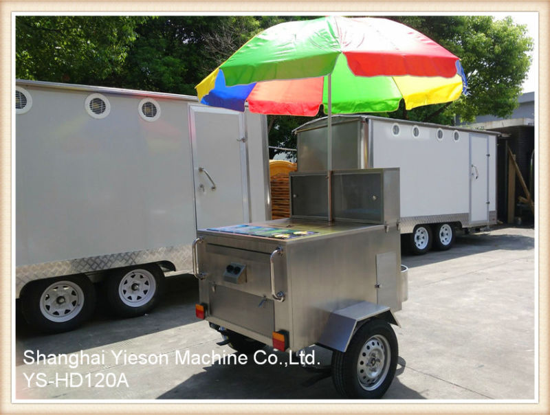 Ys-HD120A High Quality Mobile Kitchen Vendor Cart for Small Business