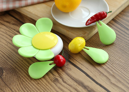 Flower Fruit Fork, Plastic Fork, Flower Blossom Shape Fruit Fork