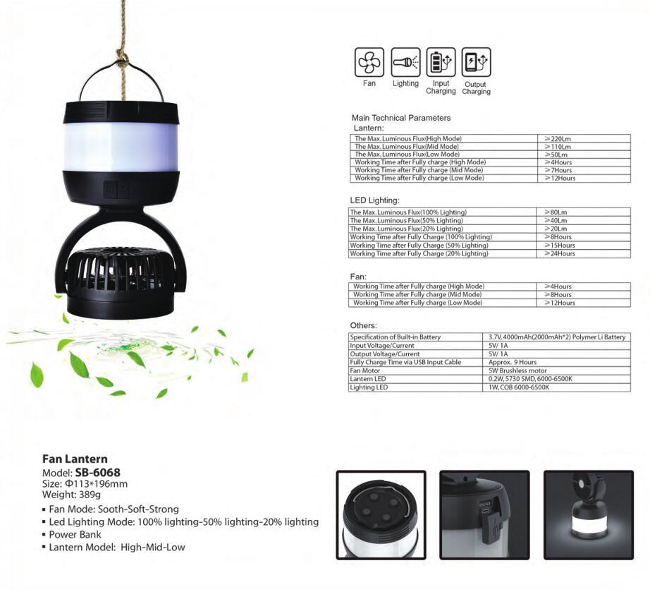 New Design Mini LED Light Fan Lamp Flashlight