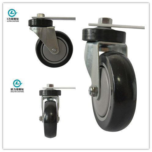 4 Inch PU Shopping Trolley Casters