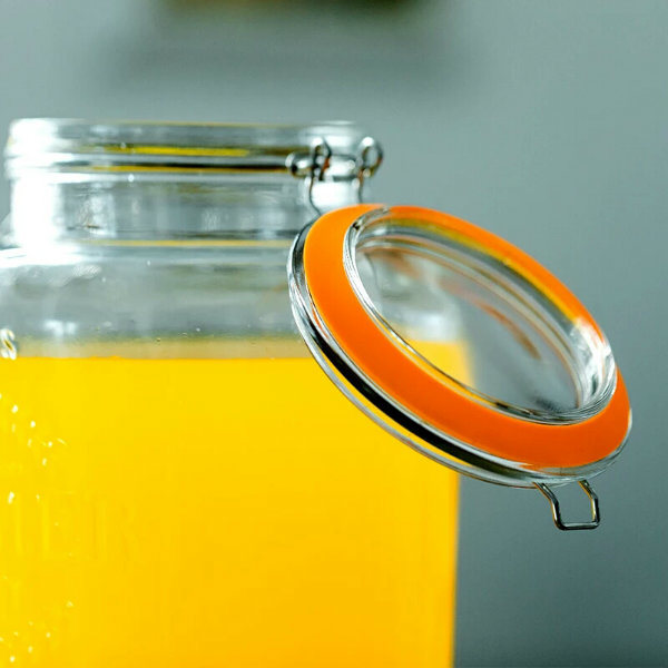 High Quality 4L Glass Dispenser with Clip Lid for Beverange and Juice