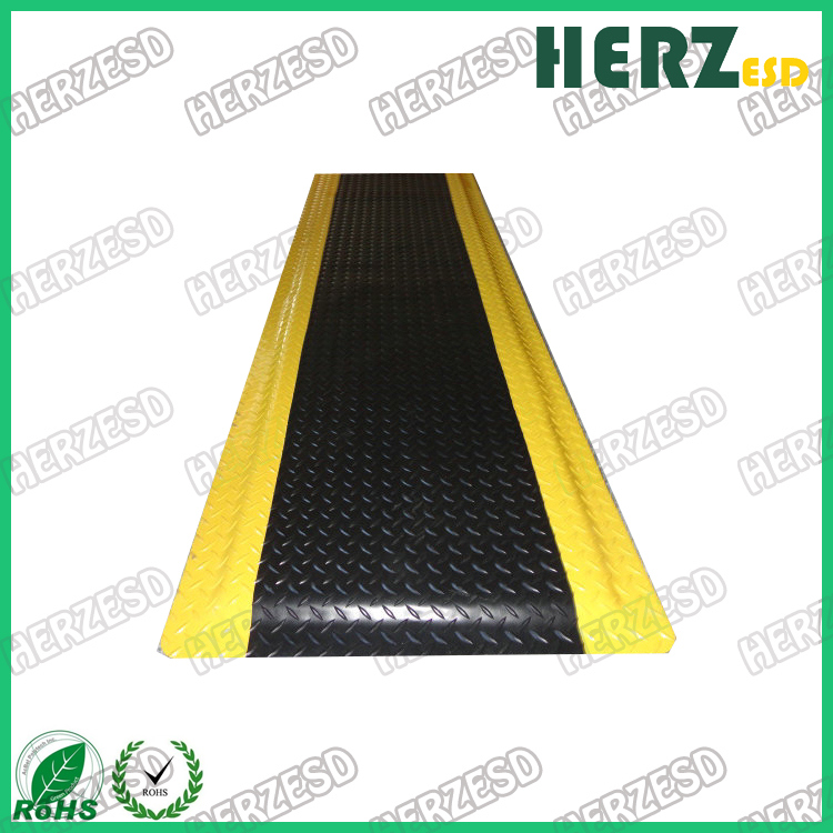 Non-Slip Rubber Diamond Plate Flooring ESD Anti-Fatigue Mat