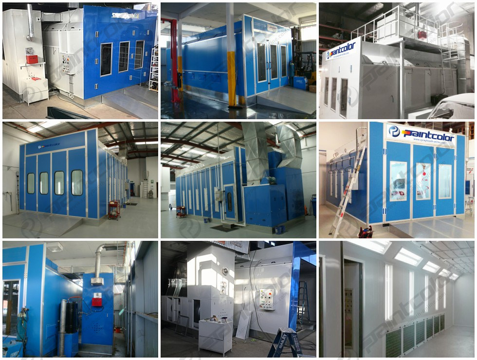 Paintcolor Brand Down Draft Spray Booth Automotive Paint Booth with Fan Cabinet on The Roof Paint Cabin for Australian Clients