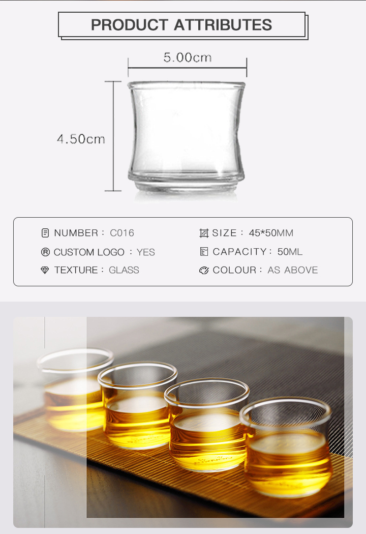 Single Wall 50ml Borosilicate Glass Coffee Mug Cup Tea Cup