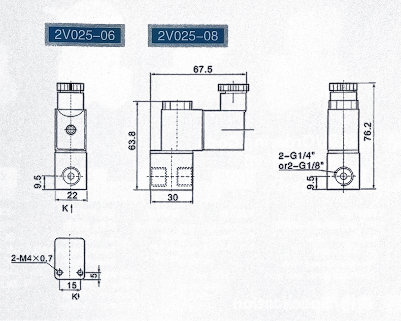 2V Series Small Size Solenoid Control Aluminum Valve