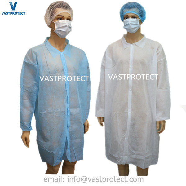 Disposable Polypropylene Non Woven PP Lab Coat