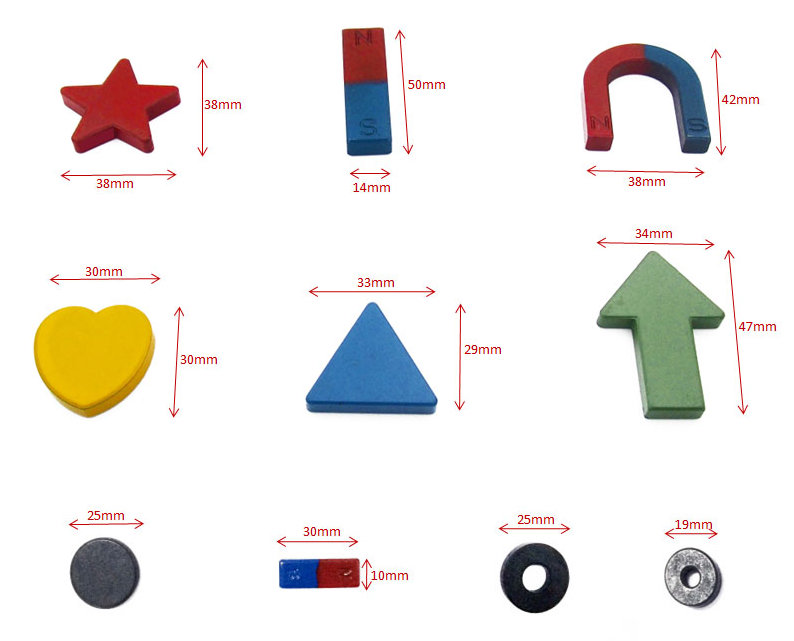 Magnet Kit for Education Science Experiment Tools Icluding Bar/Ring/Horseshoe/Compass Magnets