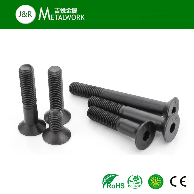 Grade10.9 Black Oxide Hex Socket Flat Head Screw (DIN7991)