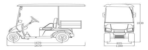 Zhongyi Mini 2 Seater Electric Golf Cart with Rear Bucket