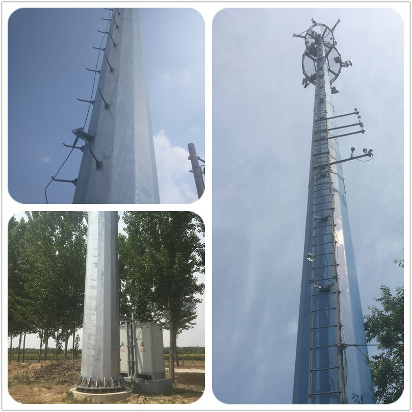 Galvanized Steel Single Pole Communication Tower