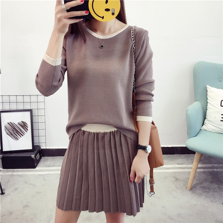 Fashion Women Suit Sweater Knitting Twinset Women Dress Two Pieces China Clothing