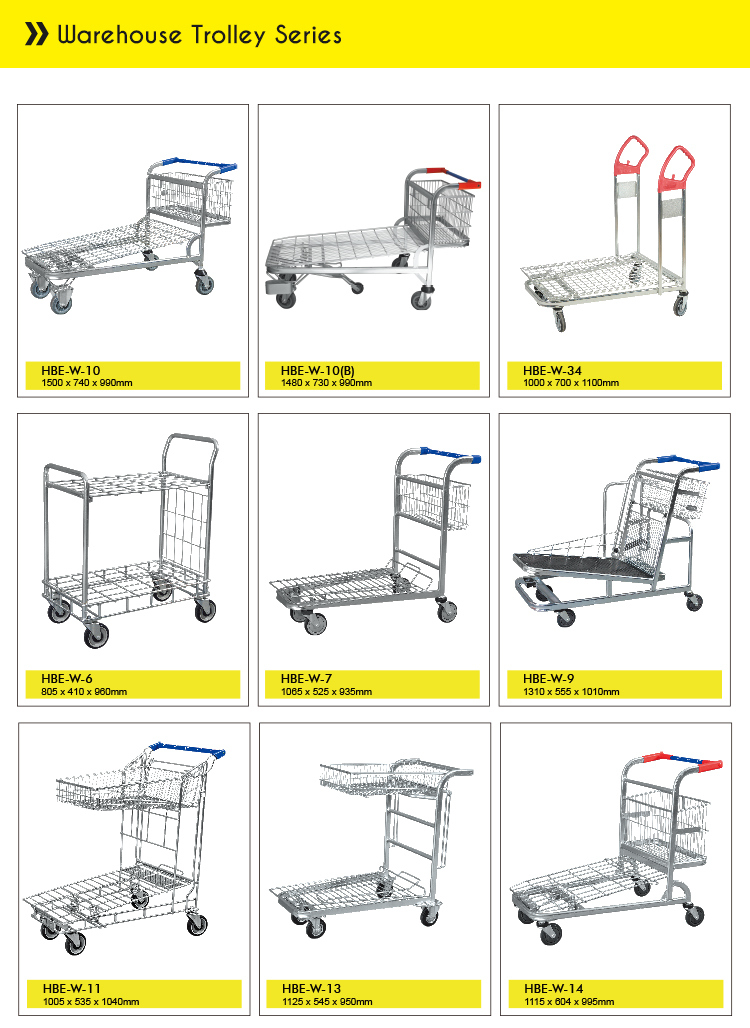 Warehouse Goods Transport Trolley Four Wheels Flat Trolley