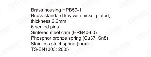 En 1303 High Security Mortise Euro Profile Standard Door Lock Cylinder/ Door Lock/ Brass Cylinder (GMB-CY-29)