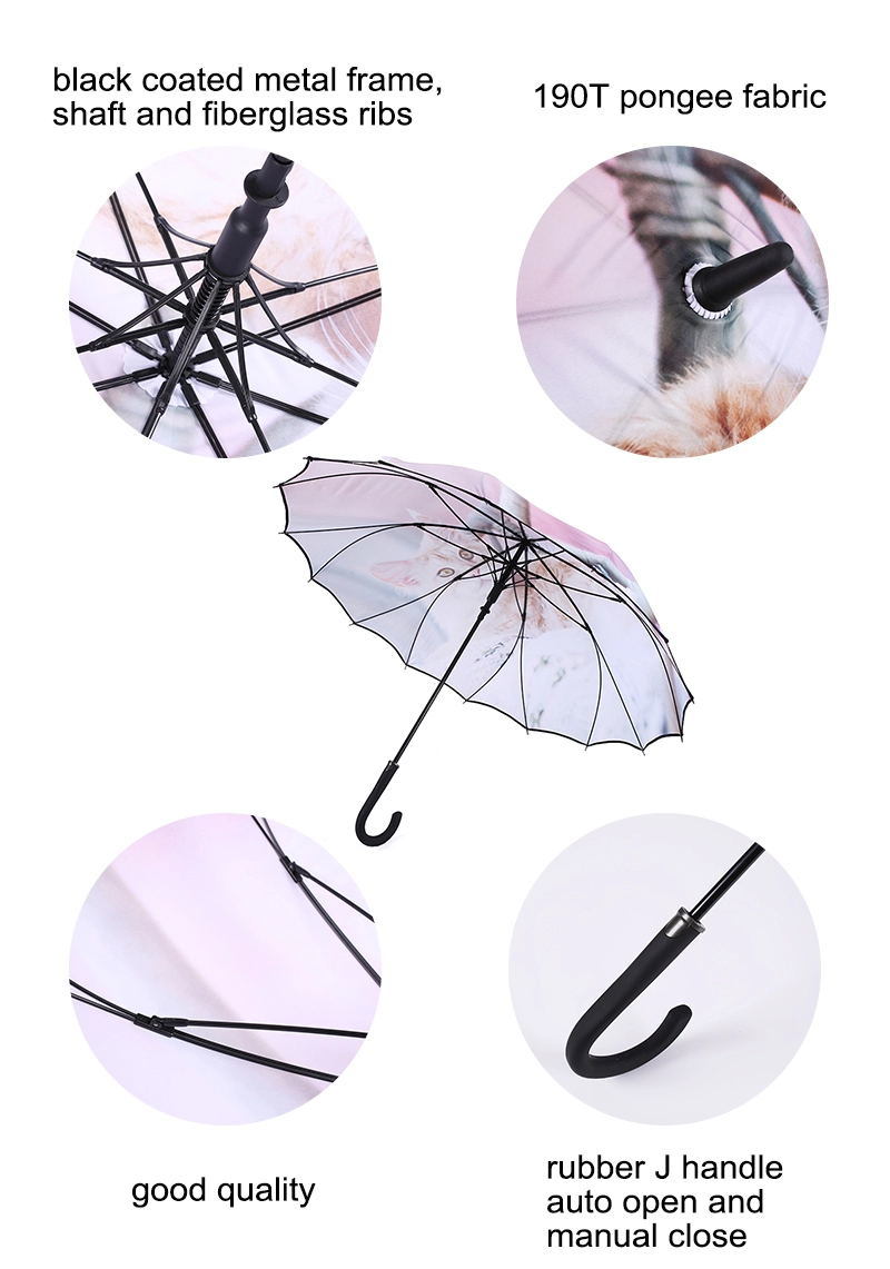 2018 Best Customized Logo Inverted Market Straight Umbrella