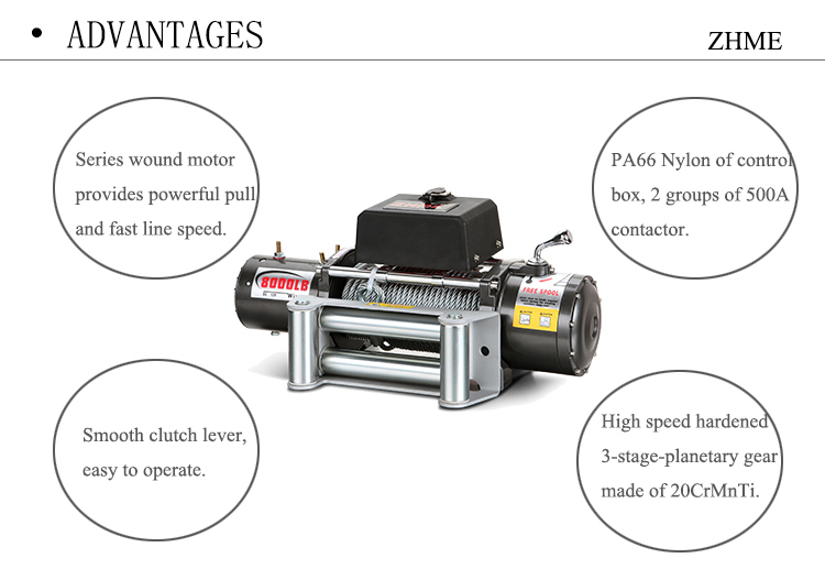 10000lbs 12 Volt Heavy Duty off Road Winch