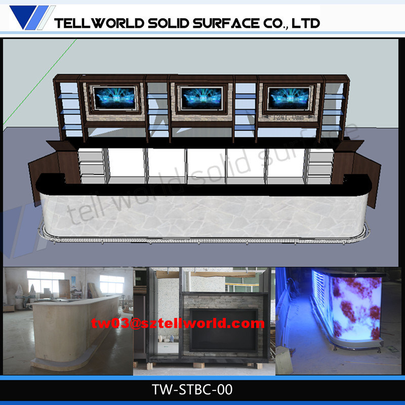 Coffee Shop Ready Made Solid Surface Bar Counter Wine Bar Counter