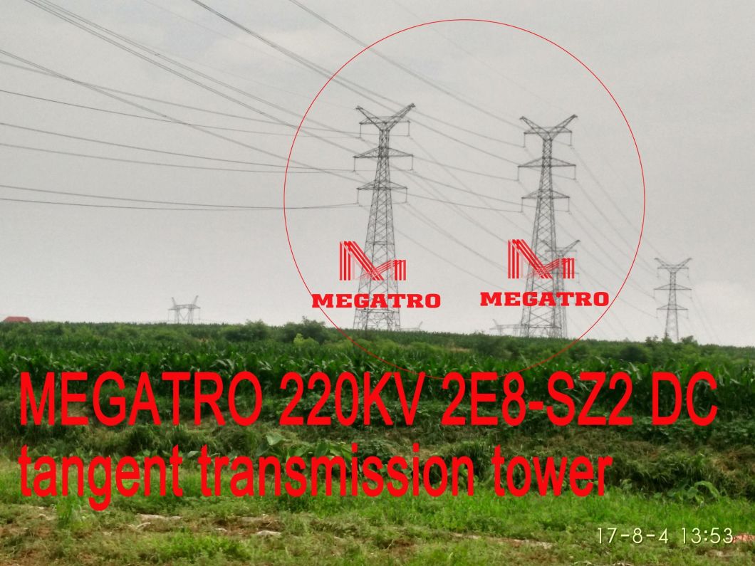 Megatro 220kv 2e8-Sz2 DC Tangent Transmission Tower