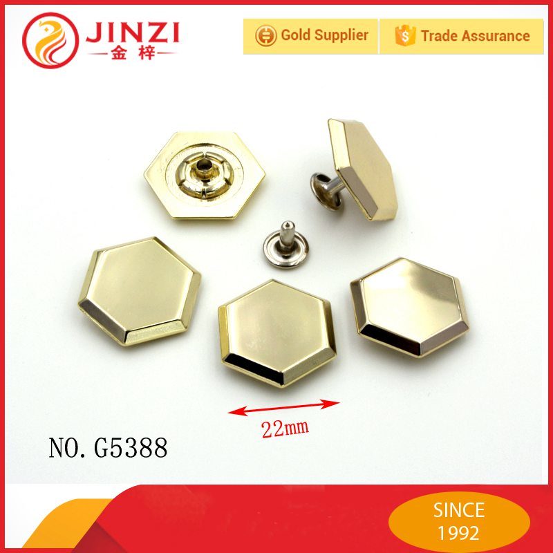 Hexagon Flat Head Pop Metal Rivet for Leather Bags Accessories