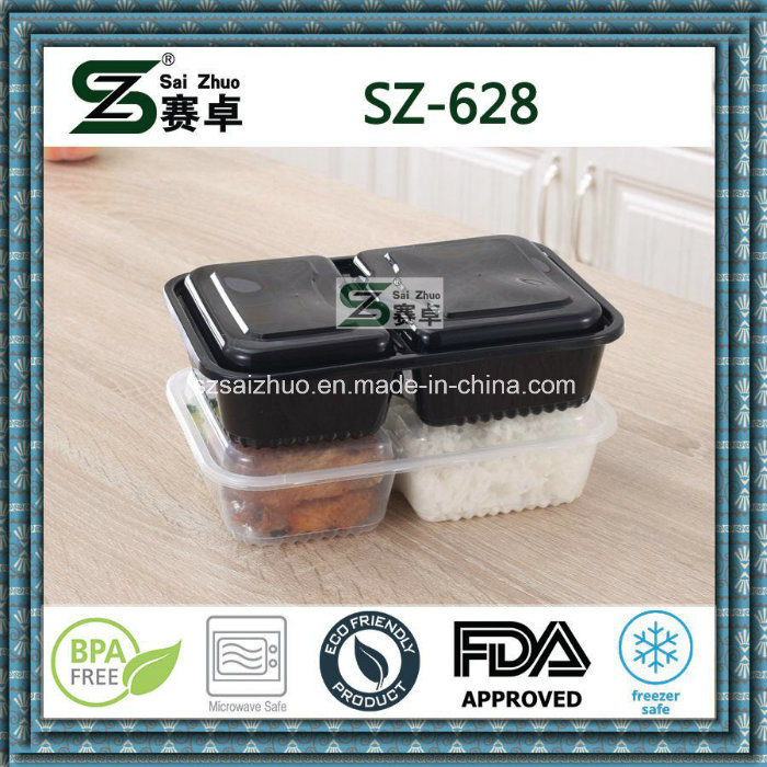Black Microwavable Disposable Food Container with Hinged Lid