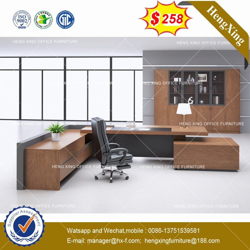 Black Color Solid Wood Office Furniture Boss Executive Office Table (HX-8NE022)