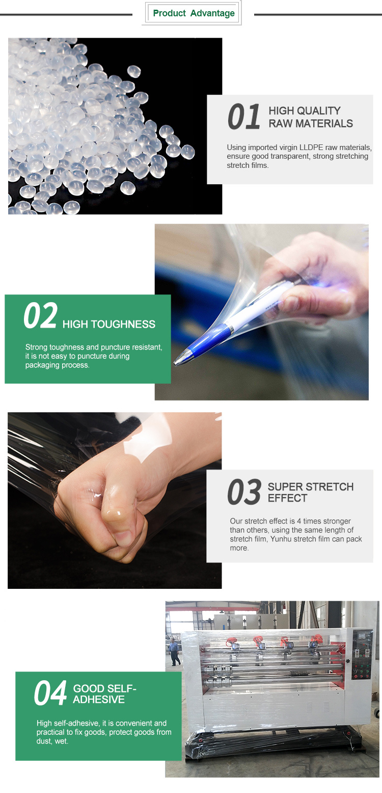 PE Transparent Stretch Film Hand Wrapping Foil