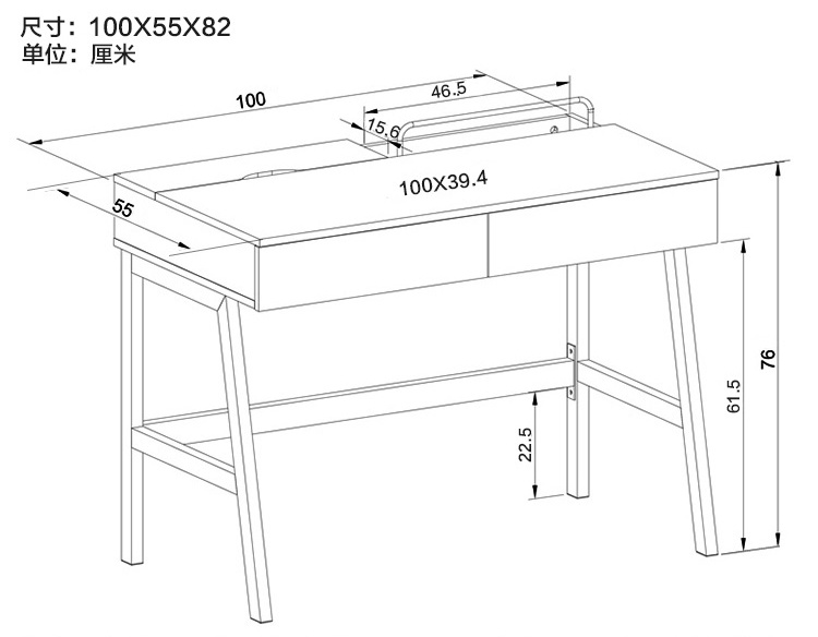 Simple Home Student Writing Desk with Drawer