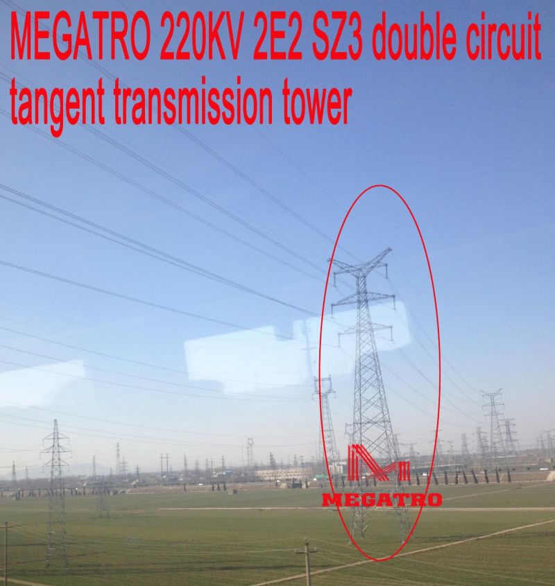 Megatro 220kv 2e2 Sz3 Double Circuit Tangent Transmission Tower