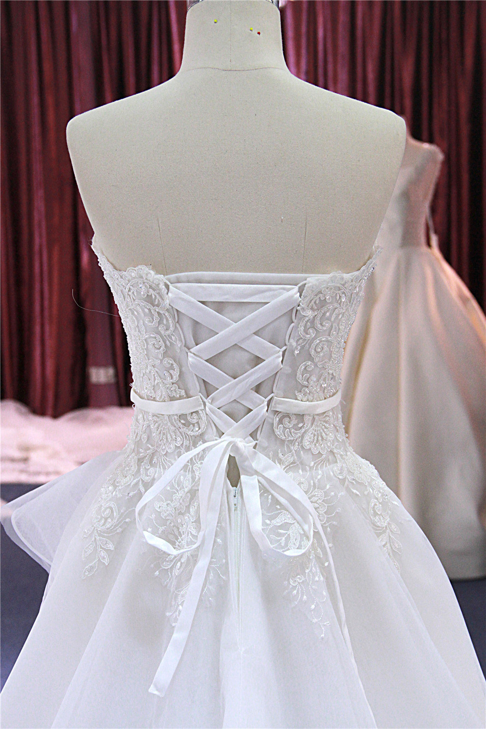 Custom Made Beading Organza Party Prom Brdial Wedding Gowns