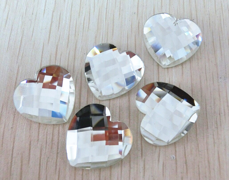 Heart Sew on Mirror Crystalab Garment Beads Buttons