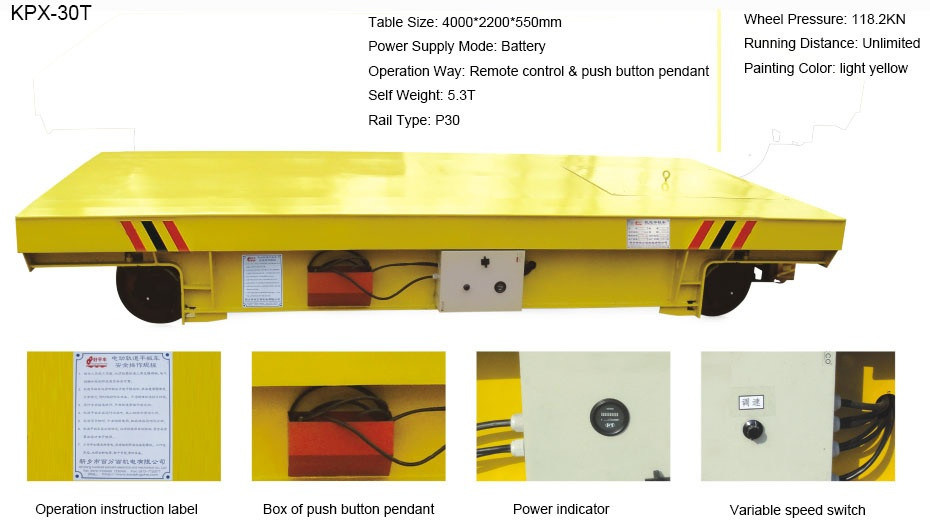 Steel Factory High Quality Motorized Rail Transfer Vehicle for Painting Line Transport