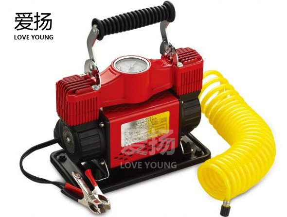 Double Cylinder DC 12V Tire Inflator Pump / Mini Car Air Compressor