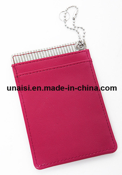 PU ID Name Credit Card Holder with Clear ID Window