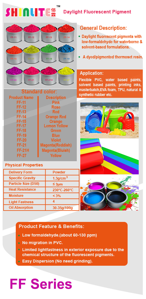 Shinlite FF-15 Orange Fluorescent Pigment for Plastic Coloration