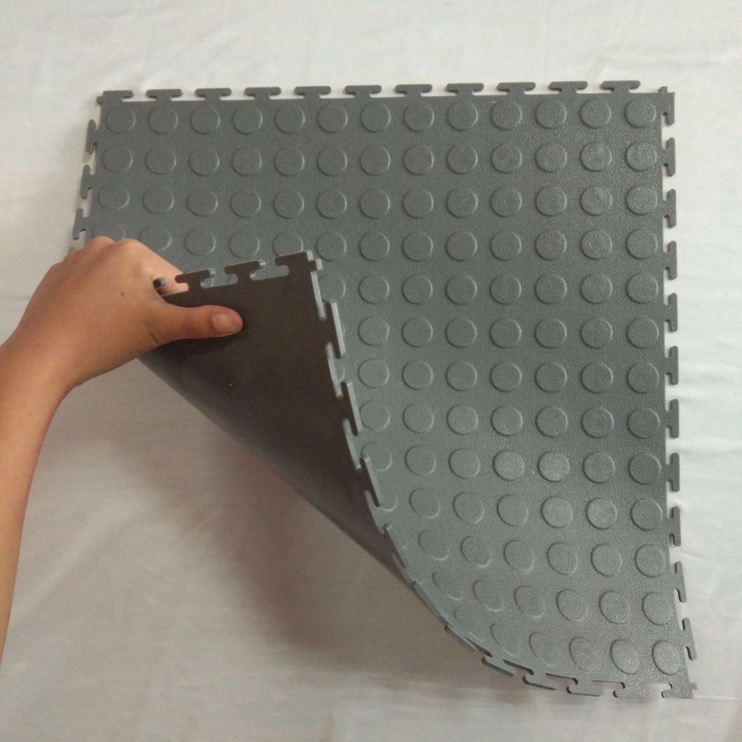 PVC Floor, Coin Pattern/ Round Button/ Circular Studded Rubber Floor Mat Garage Floor Tiles Fpr Sale