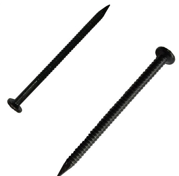 Black Ring Shank Nail with Sharp Point