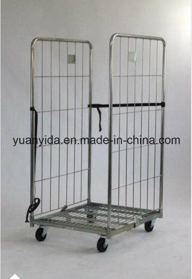 2-Sided Zinc Plating Foldable Logistical Roll Pallets/Roll Containers/Hand Trolley